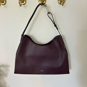 Furla Dark Purple Leather Shoulder Bag